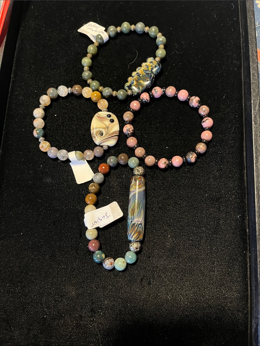 Handmade Multicolor Beaded Bracelet Set - Pink & Earth Tones